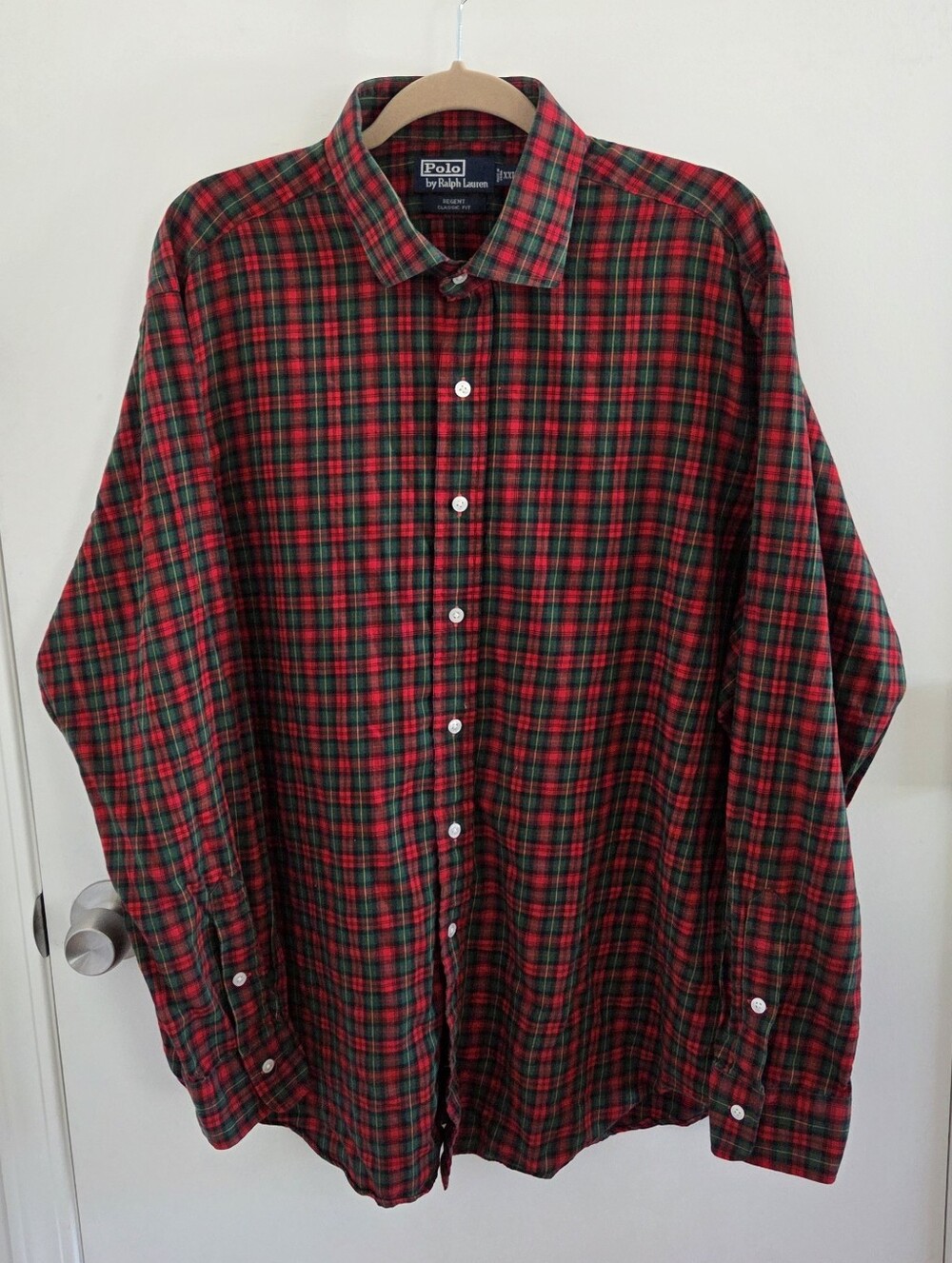 Polo by Ralph Lauren Regent Classic Fit Plaid Cotton Shirt Size XXL Like New